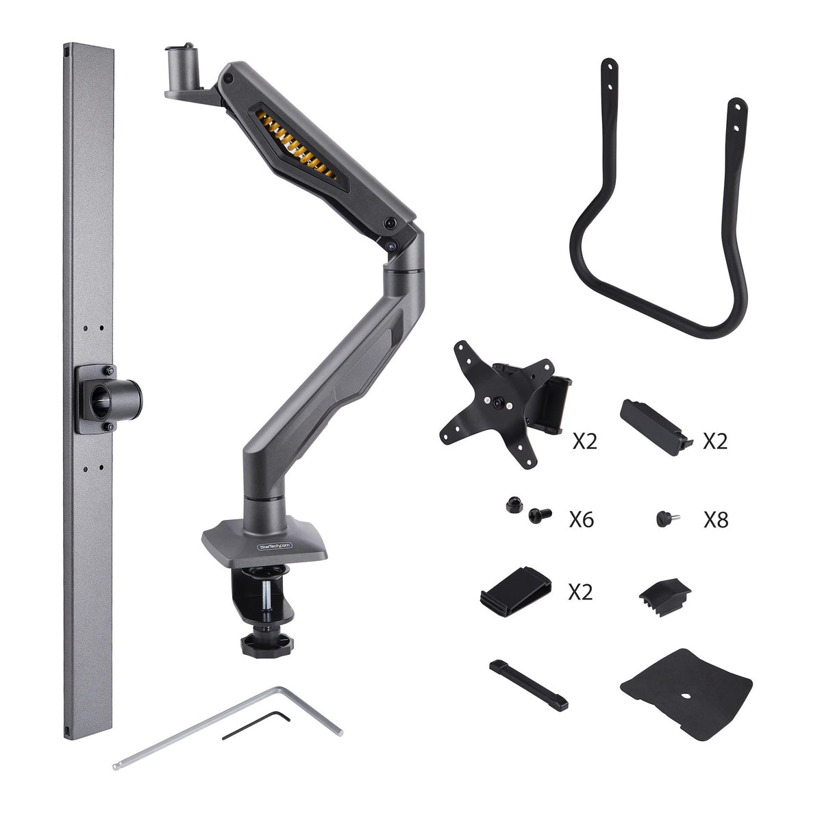 StarTech.com H2M1AS2-MONITOR-ARM soporte para pantalla plana 68.6 cm (27") Escritorio Negro
