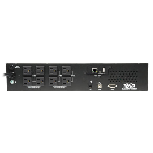 UPS Tripp Lite SmartPro SMART1500RM2UN de 1500 VA y 1350 W, línea interactiva, rack 2U o torre, tarjeta de red, 8 contactos