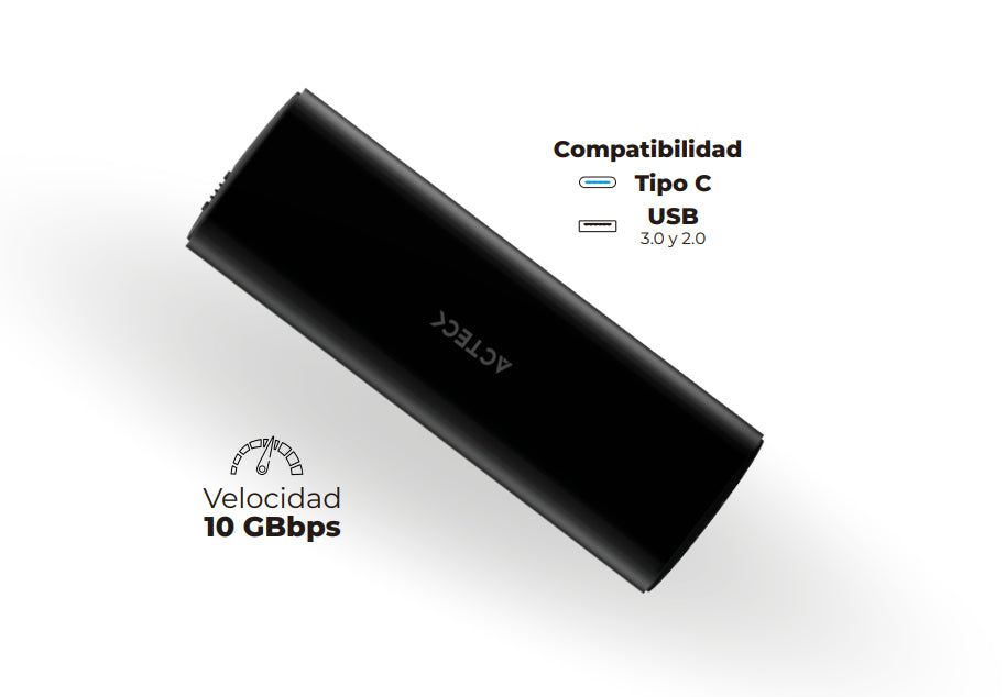 Enclosure Acteck SSD M.2 Armor Plus HC650 NVME USB C Gen 2 USAP 10 Gbps Aluminio Elite Negro