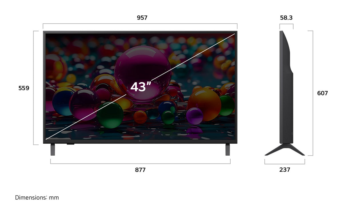 LG Smart TV LED UA75 43", 4K Ultra HD, Negro 109.2 cm (43") Wifi