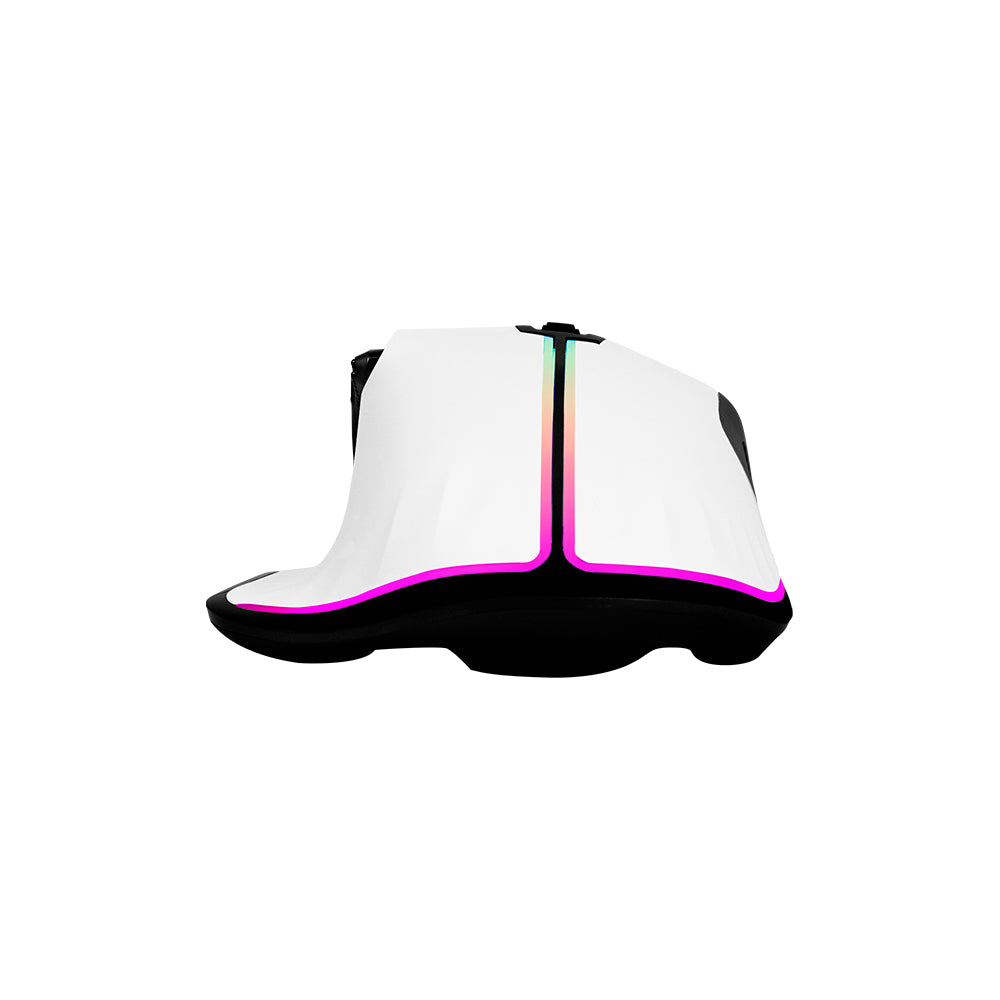 Mouse Game Factor MOG602 Click Láser Pixart 3370 19000 dpi 8 Botones Iluminación RGB Color Blanco