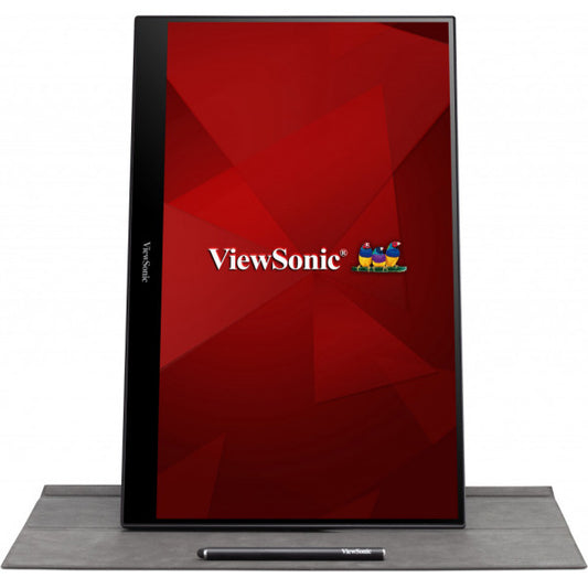 Viewsonic TD1655 monitor de computadora 39.6 cm (15.6") 1920 x 1080 Pixeles Full HD LED Pantalla táctil Multi-usuario Negro, Plata