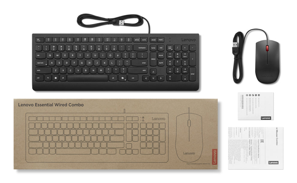 Lenovo 4X31R64424 teclado Ratón incluido Hogar / Oficina USB Español Negro