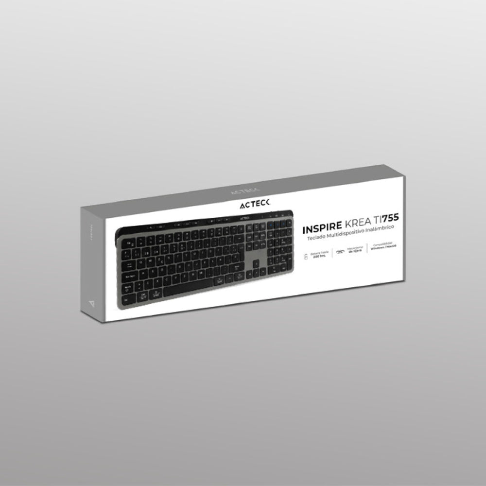 Teclado Multidispositivo Acteck Inspire Krea TI755/2.4MHz+2modosBT Elite Negro-Gris