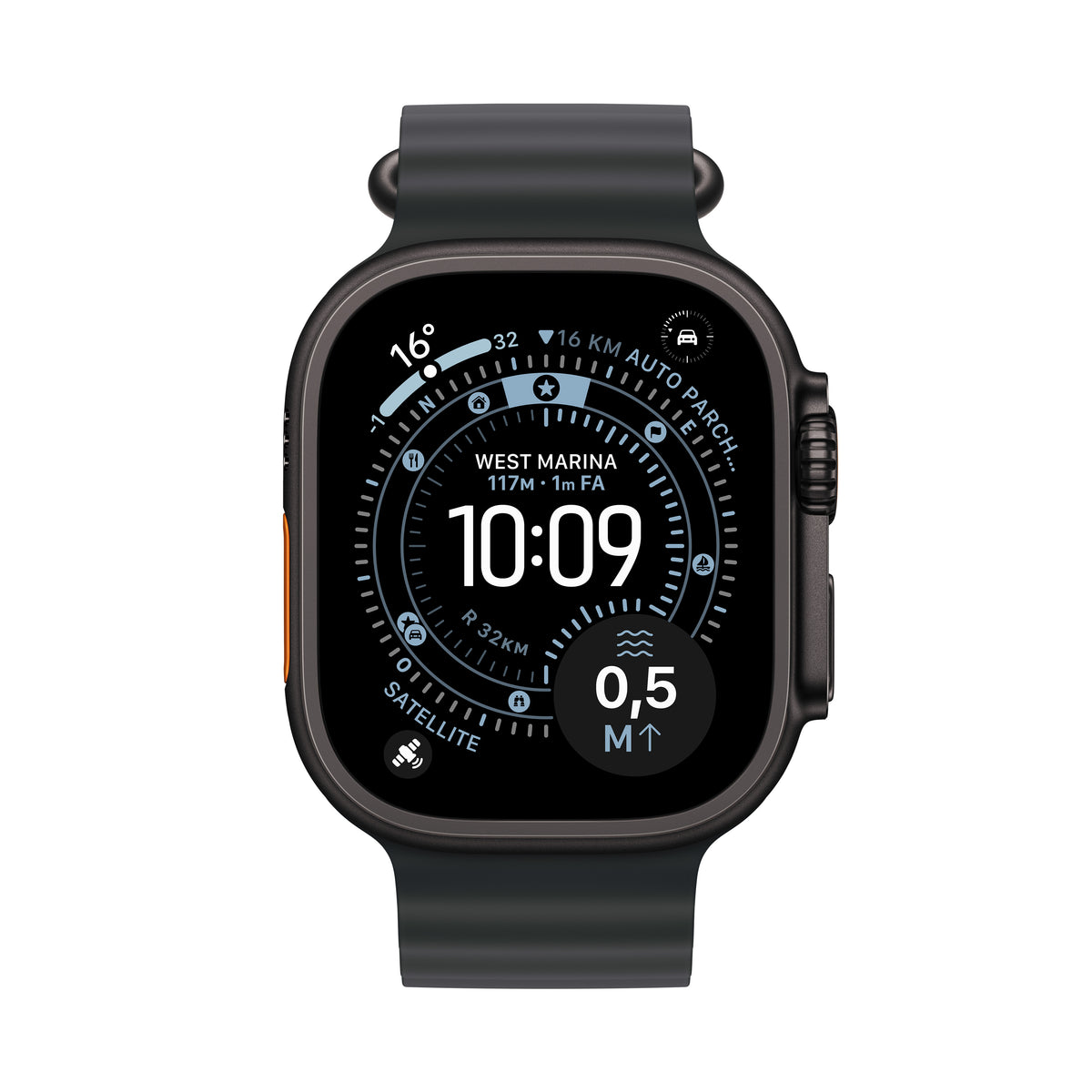 Apple Watch Ultra 3 OLED 49 mm Digital 422 x 514 Pixeles Pantalla táctil 5G Negro Wifi GPS (satélite)