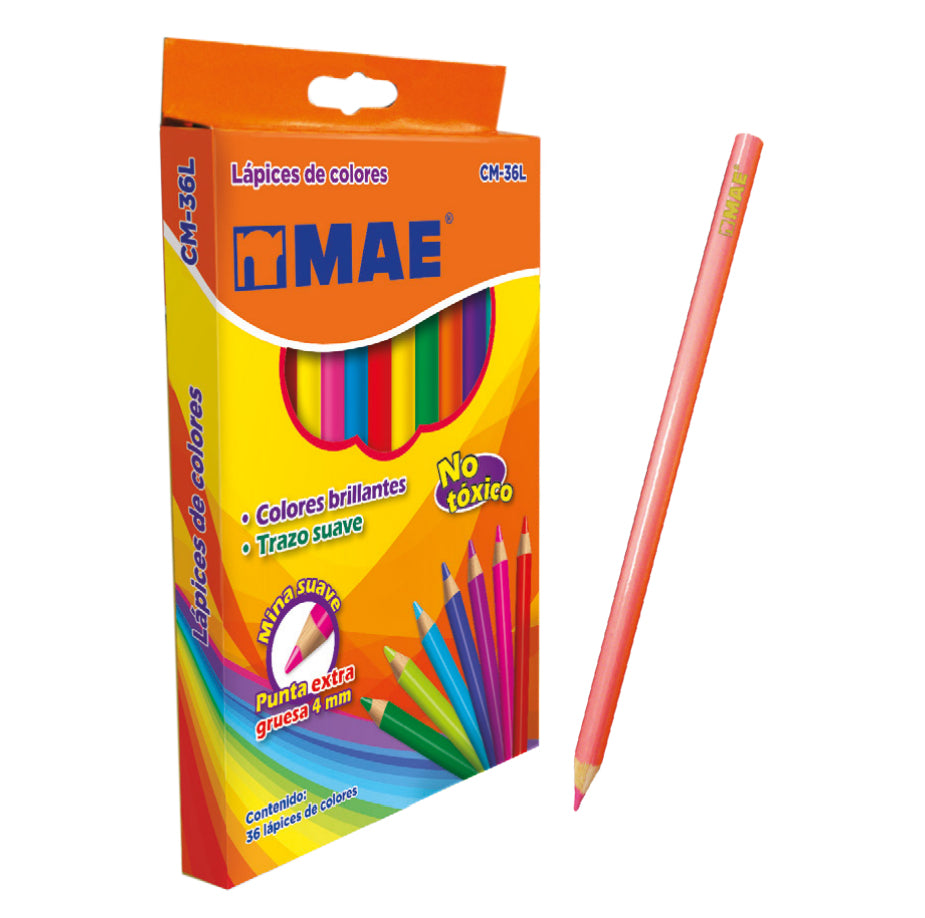 COLORES LARGOS MAE CAJA C/36 PIEZAS 4MM