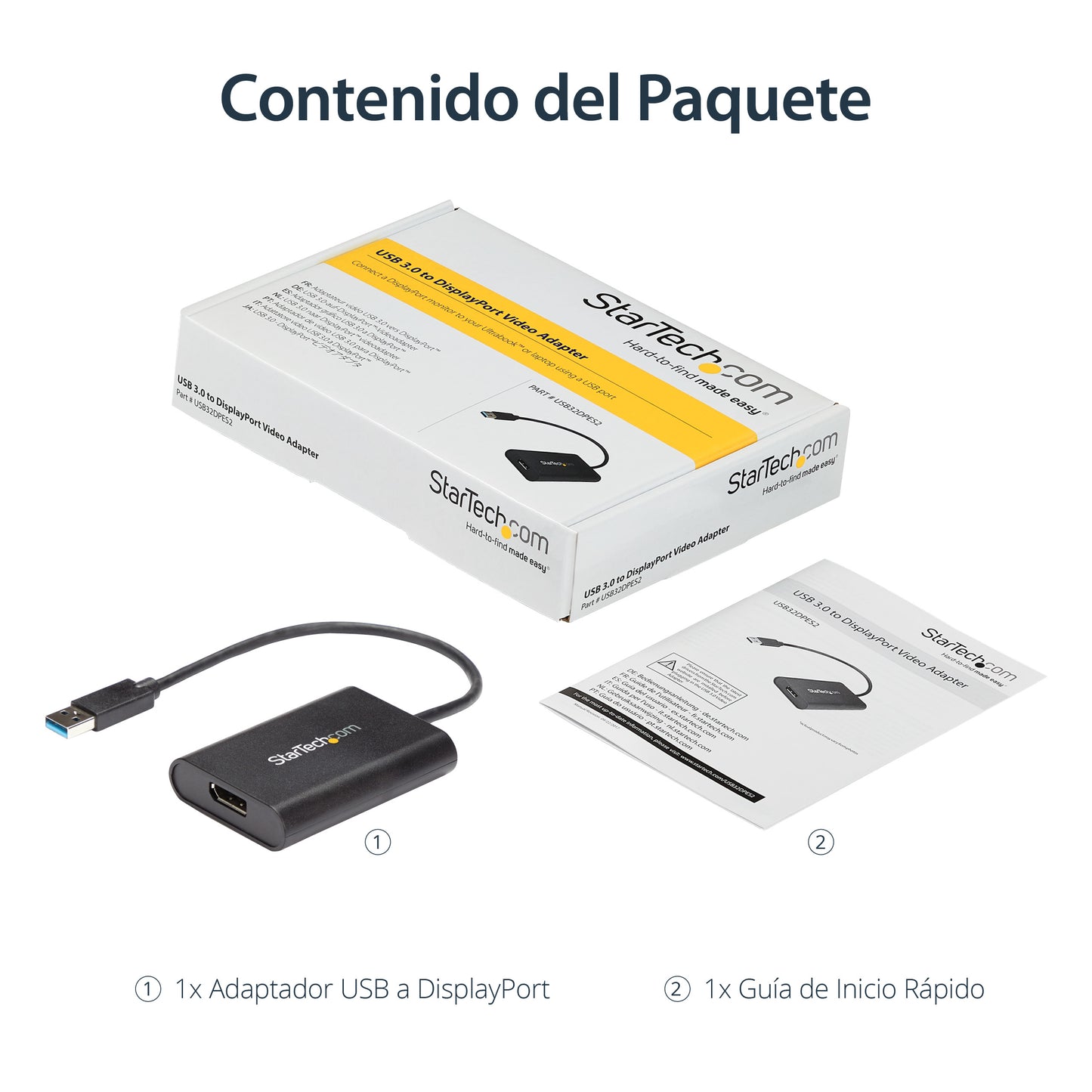 StarTech.com USB32DPES2 adaptador gráfico USB 3840 x 2160 Pixeles Negro