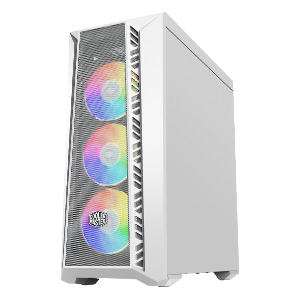 Gabinete Gamer Cooler Master MasterBox 520 Mesh Media Torre ITX mATX ATX SSI CEB EATX 3xFan ARGB Vidrio Templado Blanco