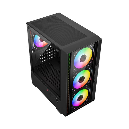 Gabinete Gamer Balam Rush Compact Mini Torre Nitrox Edge Pro Crystal 4900C Negro
