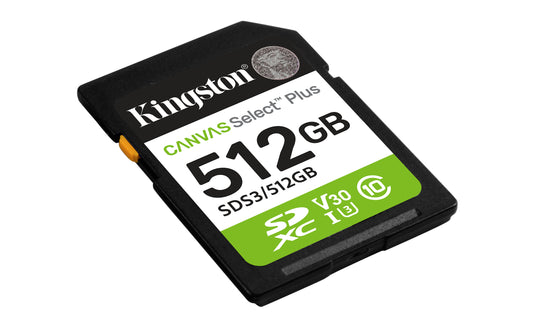 Memoria SD Kingston Flash Canvas Select Plus 512GB SD UHS-I Clase 10