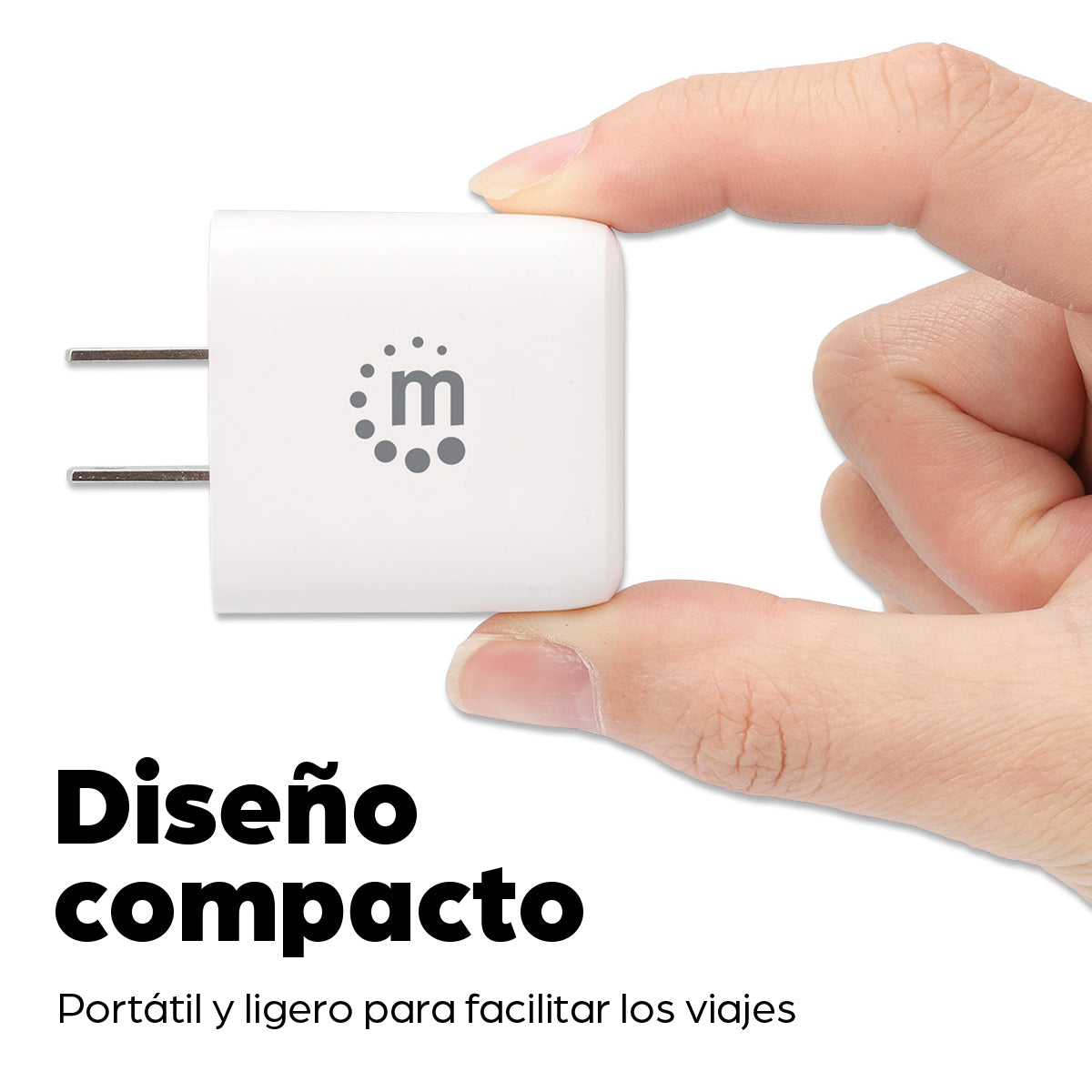 Cargador de Pared Manhattan 20W USB-C PD (20W) y USB-A QC (18W)