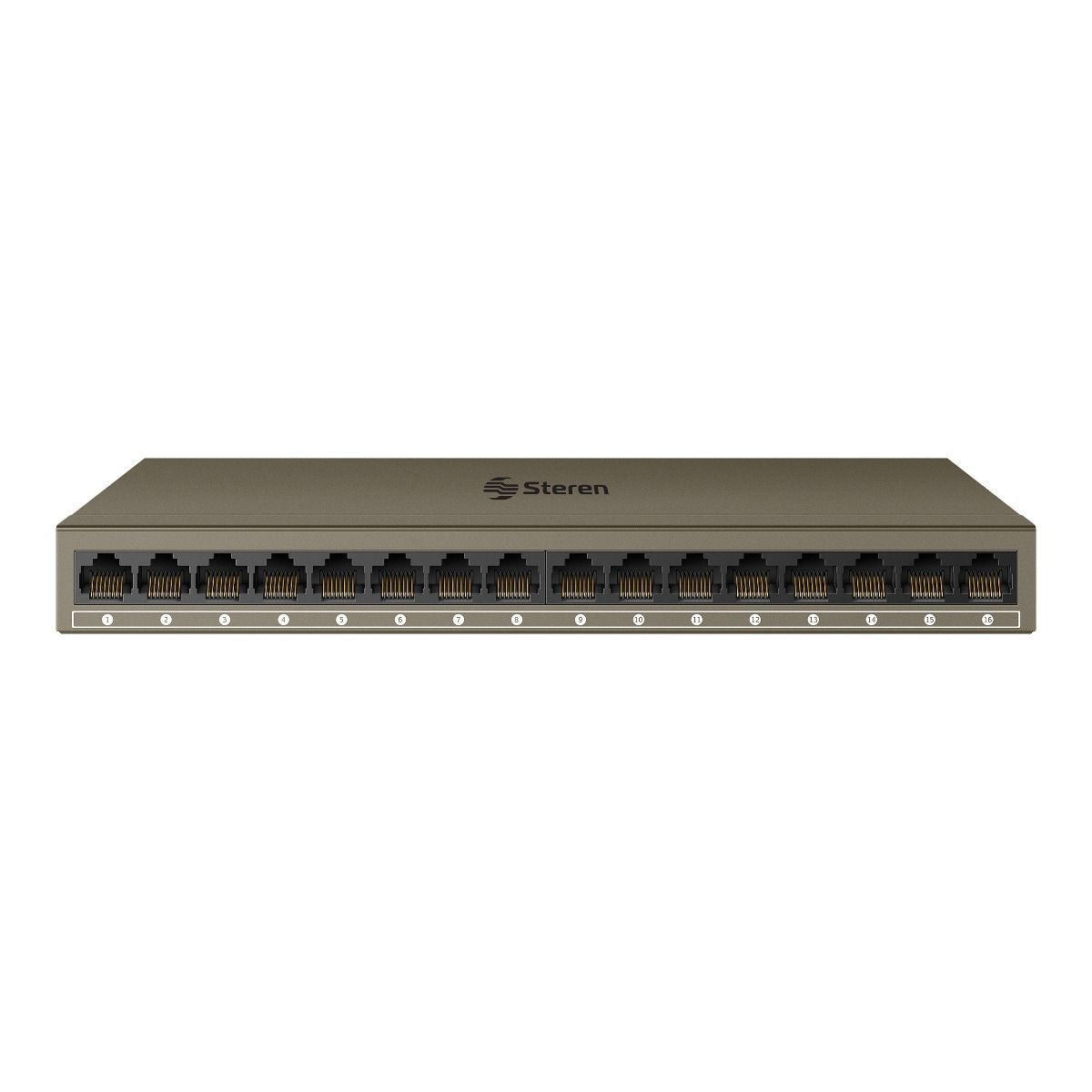 Switch Steren Gigabit Ethernet de 16 Puertos Full Duplex Color Gris
