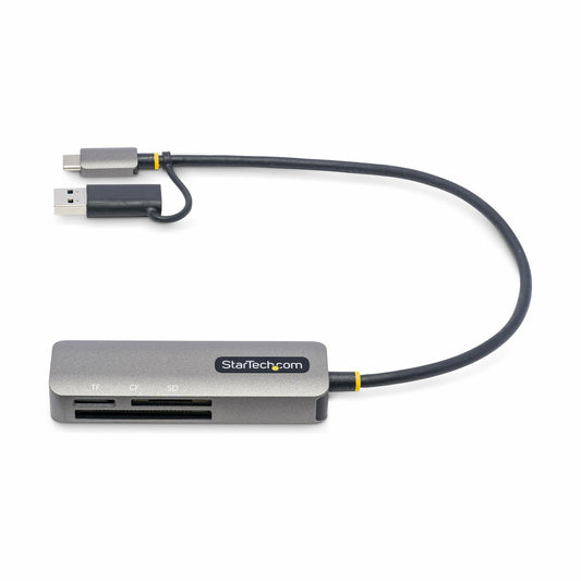 Lector de tarjetas StarTech.com FCREADMICRO3V2 USB-C 3.0 para SD, microSD y CompactFlash, con adaptador USB-A, gris