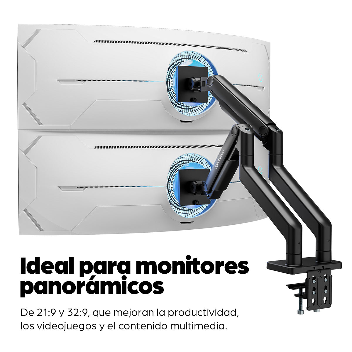 Manhattan 462587 soporte para pantalla plana 114.3 cm (45") Escritorio Negro