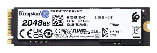 Unidad de Estado Sólido SSD Kingston KC3000 PCIe 4.0 NVMe M.2 SSD 2048GB Color Negro