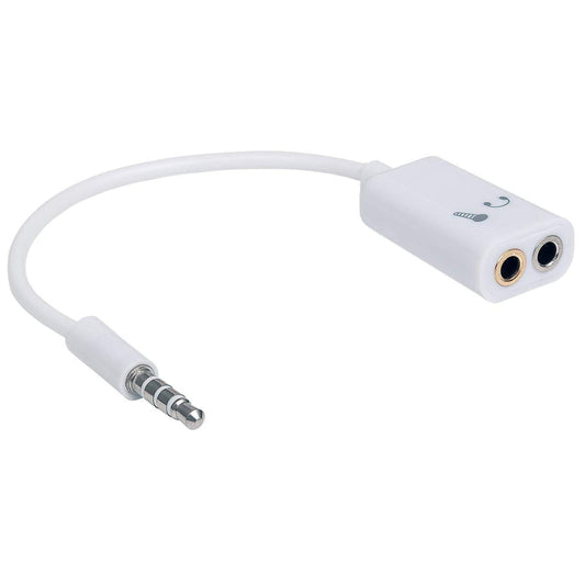 Manhattan 354561 cable de audio 0.2 m 3,5mm 2 x 3.5mm Blanco