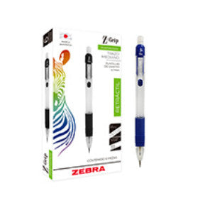 Lapicero Zebra Z-Grip Retráctil 0.7mm Color Azul C/6 Pzas