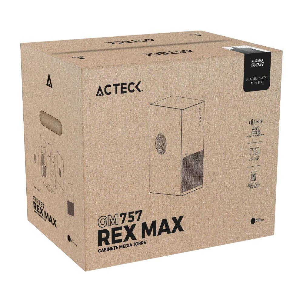 Gabinete Acteck Media Torre Rex Max GM757 Negro