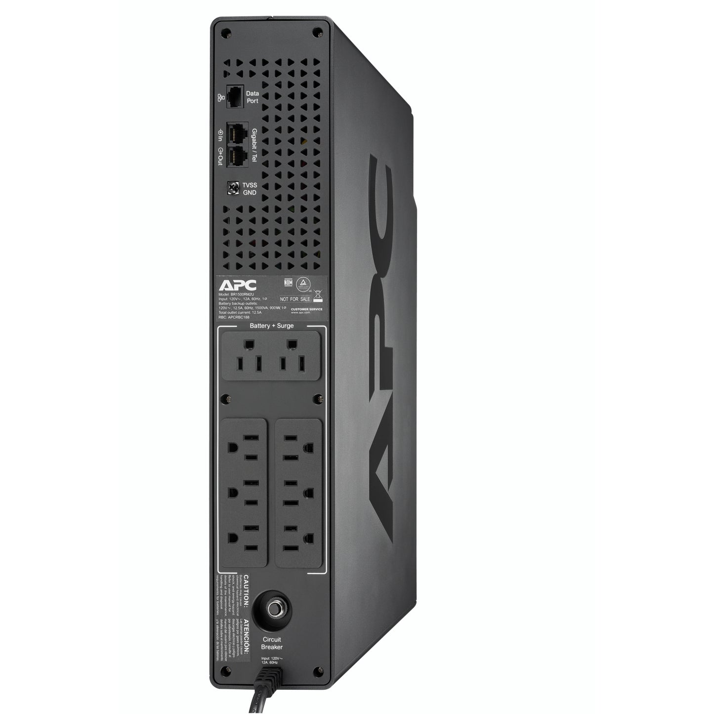 APC BR1500RM2U sistema de alimentación ininterrumpida (UPS) Línea interactiva 1.5 kVA 900 W 8 salidas AC