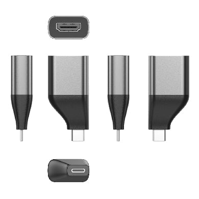 BRobotix 6006115 cambiadores de género de cables USB Type C HDMI Negro, Gris
