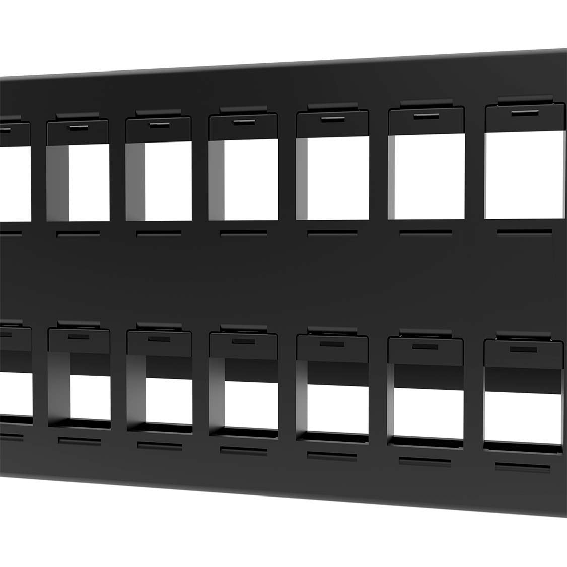 Panel de Conexión Red Nexxt Solutions para Rack de 78 Puertos Keystone Jack RJ45 Esmalte Negro