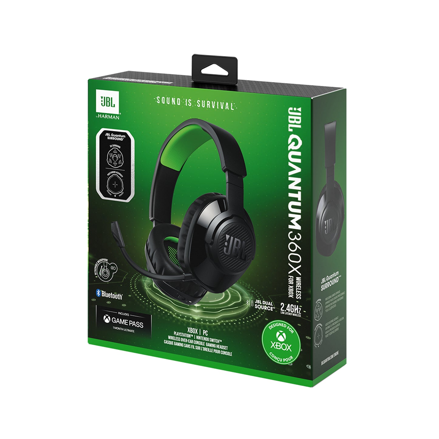 Auriculares inalámbricos JBL supraaurales para juegos JBL Quantum 360X para Xbox color negro/verde