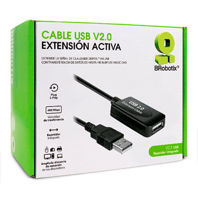 BRobotix 963869 cable USB USB 2.0 10 m USB A Negro