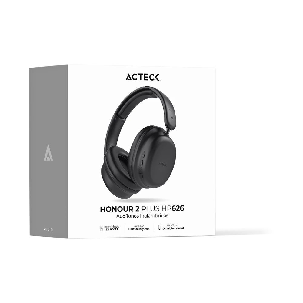 Audífonos Inalámbricos Acteck Over Ear Honour 2 Plus HP626 Negro