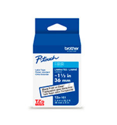 Cinta Laminada Brother Estándar Texto Negro sobre Cinta Transparente de 36mm x 8m