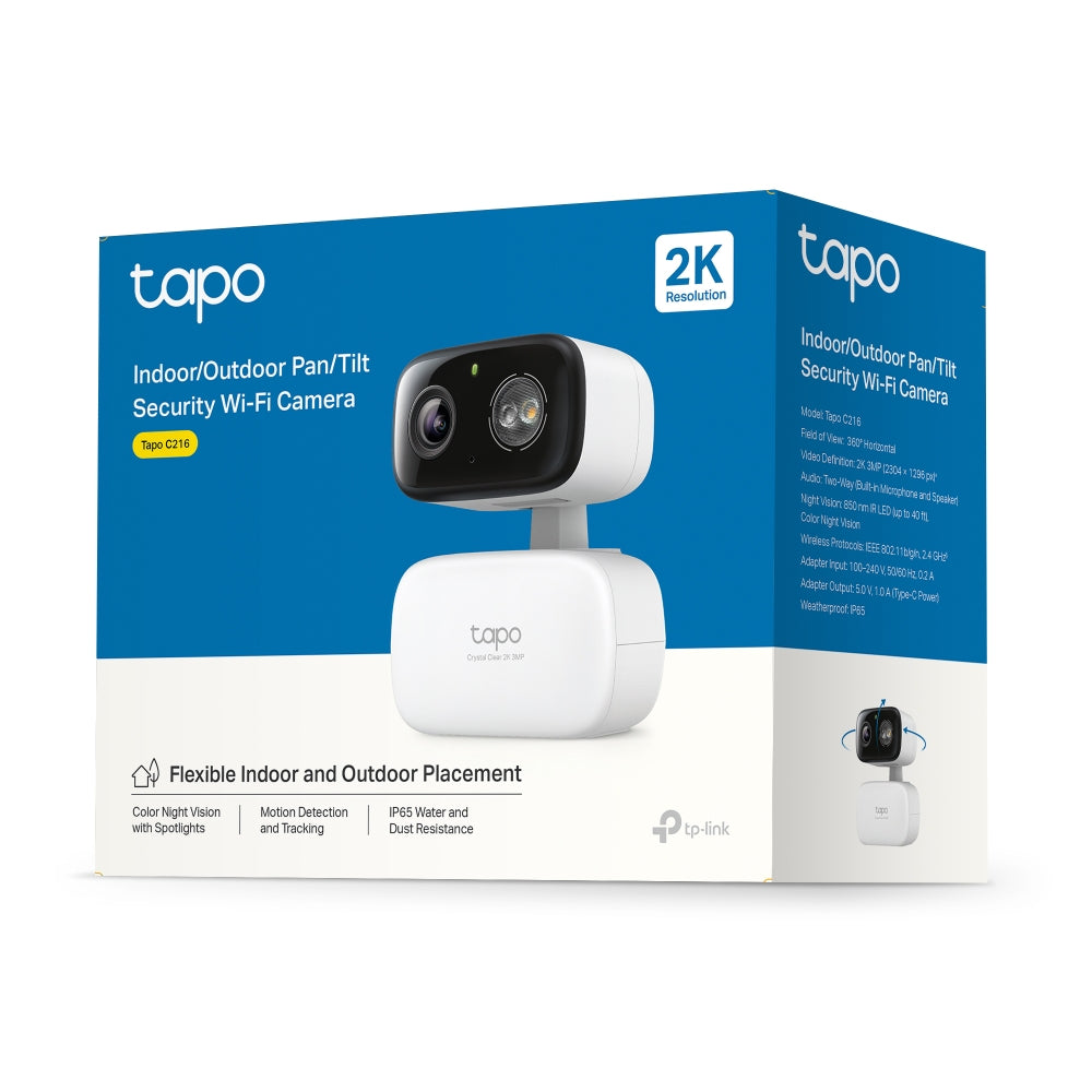 TP-Link Tapo C216 Caja Cámara de seguridad IP Interior 2304 x 1296 Pixeles Techo/Pared/Escritorio
