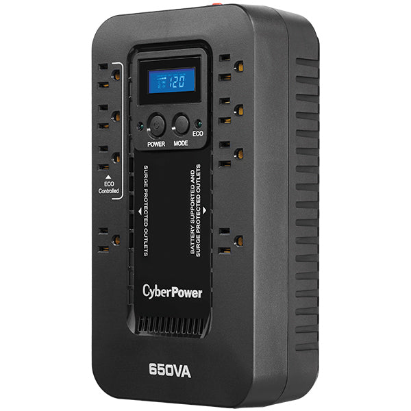 CyberPower EC650LCD sistema de alimentación ininterrumpida (UPS) En espera (Fuera de línea) 0.65 kVA 390 W 8 salidas AC