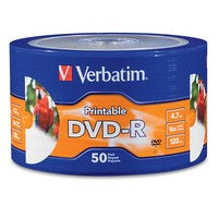 DVD-R VERBATIM 4.7GB 16X Blanco Imprimible C/50