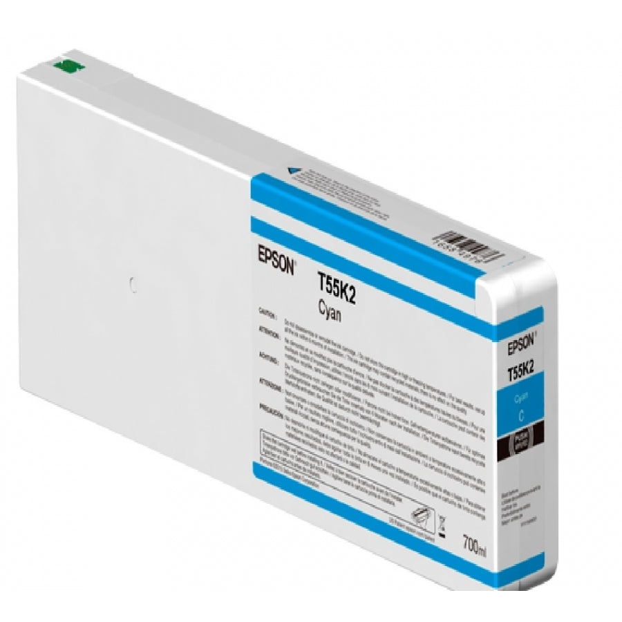 CARTUCHO EPSON MODELO T55K ULTRACHROME HD / HDX CYAN, PARA PLOTTER P6000/ P7000/ P8000/ P9000 700 ML