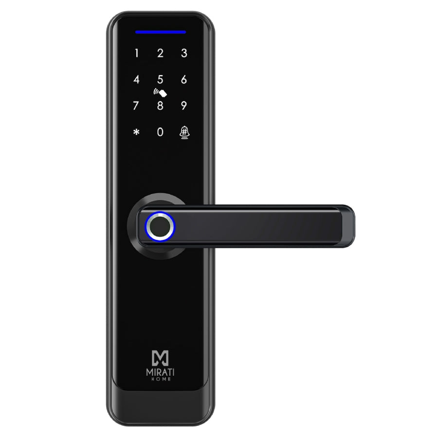CERRADURA ELECTRONICA INTELIGENTE MIRATI INTERIOR Y EXTERIOR, HUELLA DIGITAL, LLAVE FSICA, TARJETA RF CONTROL DE ACCESO