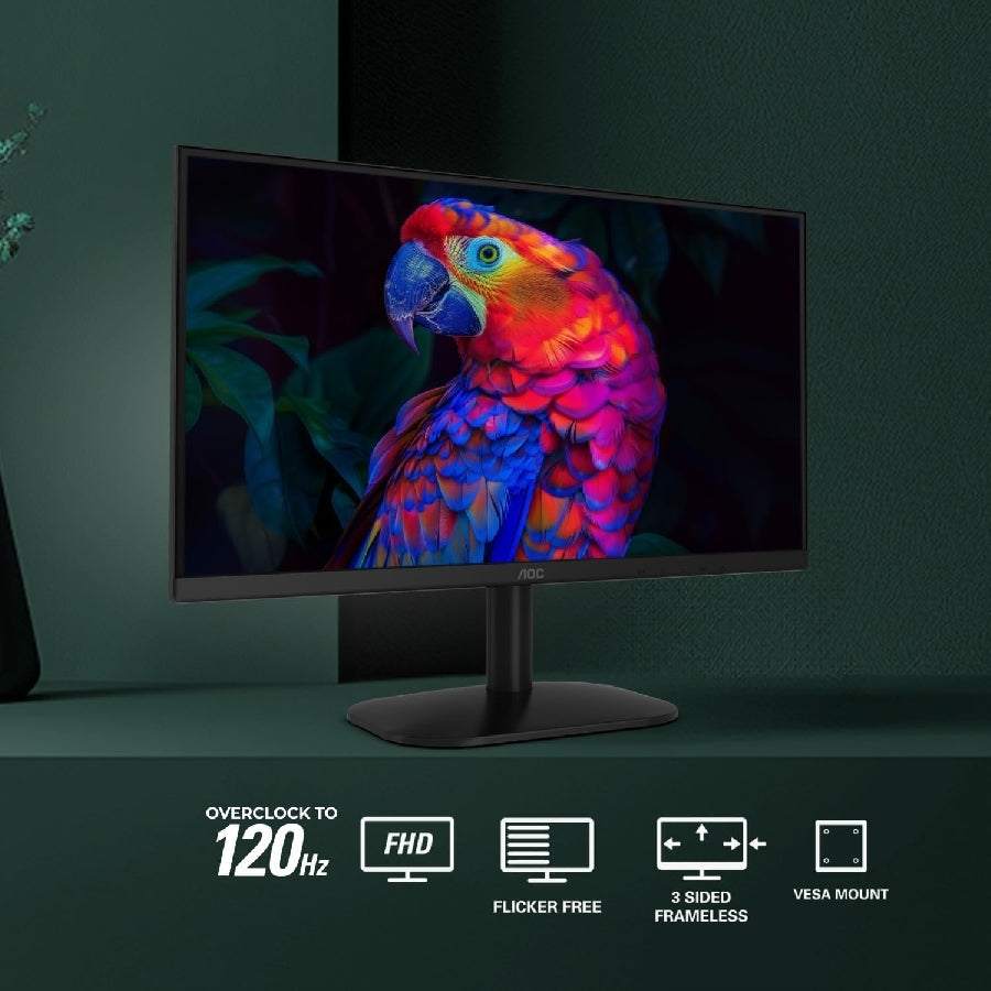 MONITOR LED AOC 22B35HM23 / COLOR NEGRO / PANEL VA 21.5 / HDMI Y VGA / ASPECTO 16:9 / TIEMPO DE RESPUESTA 4MS / 120 HZ / VESA 100X100 MM / 1920 X 1080 CONTRASTE 20,000,000:1 / BRILLO 250 CD/M2