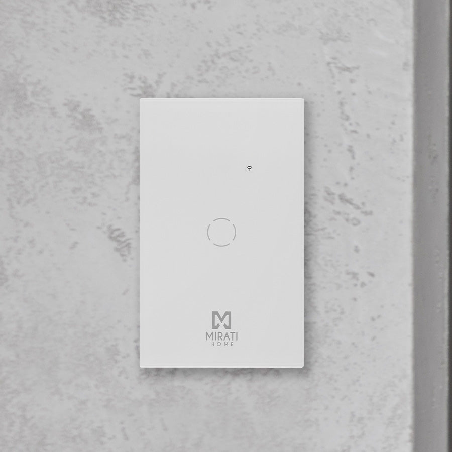 APAGADOR INTELIGENTE DE PARED MIRATI DE 1 APAGADOR TOUCH WIFI 2.4HZ BLUETOOTH // COMPATIBLE CON ANDROID E IOS // FUNCIONA CON ALEXA Y ASISTENTE DE GOOGLE