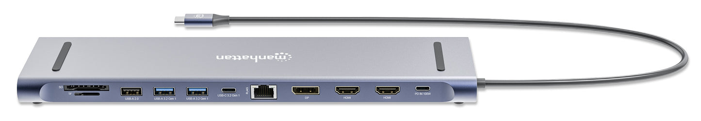 Docking Manhattan USB C 12 ptos HDMIx2 DP USB C PD USB Ax3 RJ45  SD Audio