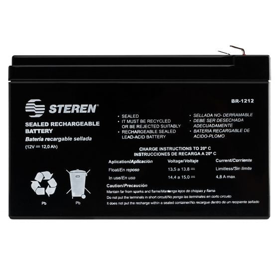 Batería Steren Sellada Ácido-Plomo 12Vcc 12Ah