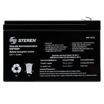 Batería Steren Sellada Ácido-Plomo 12Vcc 12Ah
