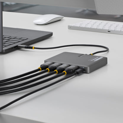 StarTech.com QUAD-USB-HDMI-ADAPT base para laptop o replicador de puertos Alámbrico USB 3.2 Gen 1 (3.1 Gen 1) Type-C Gris
