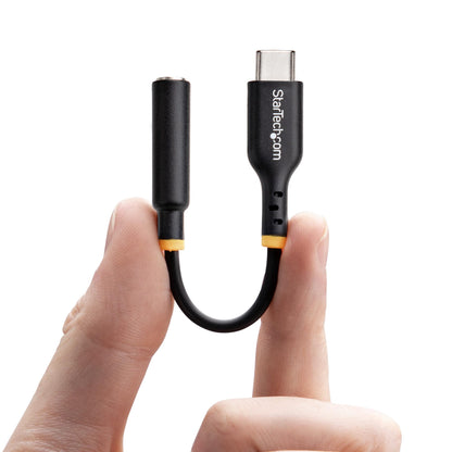 StarTech.com USBCAUDIO2 cable de audio 0.127 m USB Type-C 2.0 3,5 mm Negro