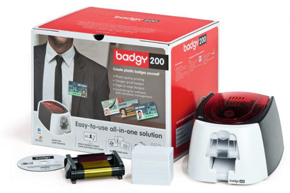 Impresora de credenciales Evolis Badgy 200 Incluye 1 Ribbon 1 Paquete de 100 tarjetas de PVC