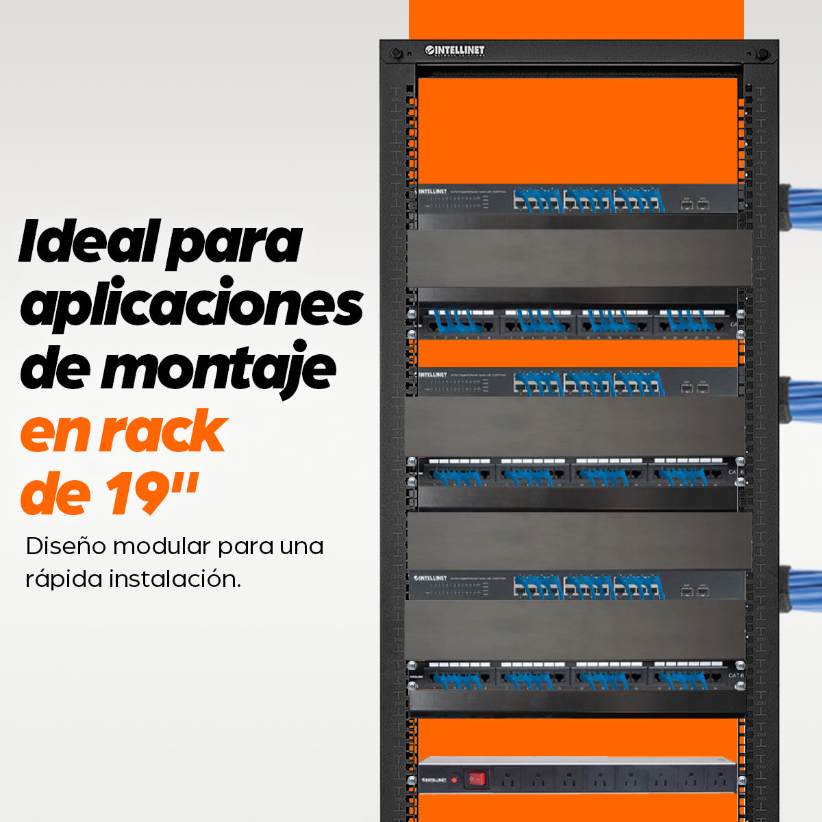 Intellinet 715997 armario rack 45U Rack o bastidor independiente Negro