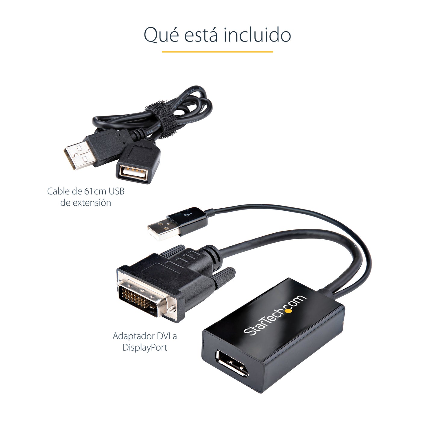 StarTech.com DVI2DP2 adaptador de cable de vídeo 0.254 m Negro