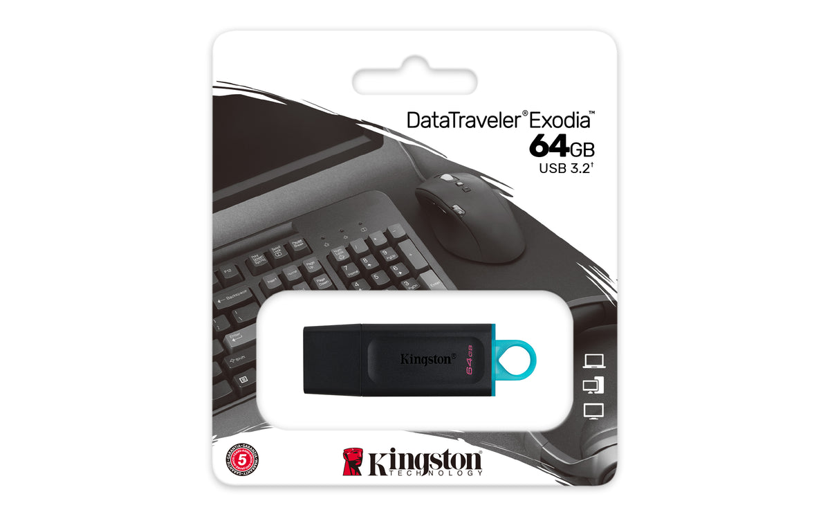 Memoria USB Kingston DataTraveler Exodia 64GB 3.2 Color Negro