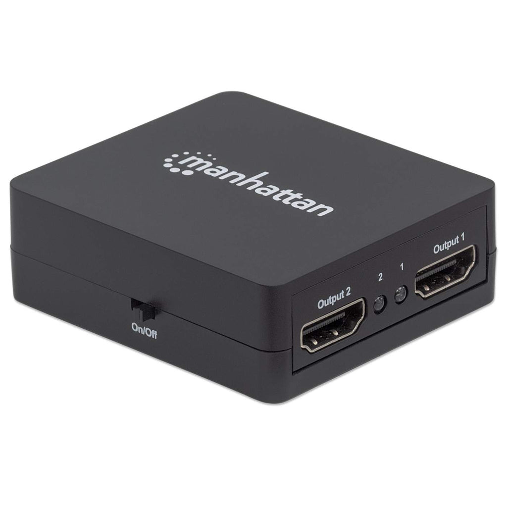 Video Splitter Manhattan HDMI 2 Puertos 1080p Alimentado por USB Color Negro