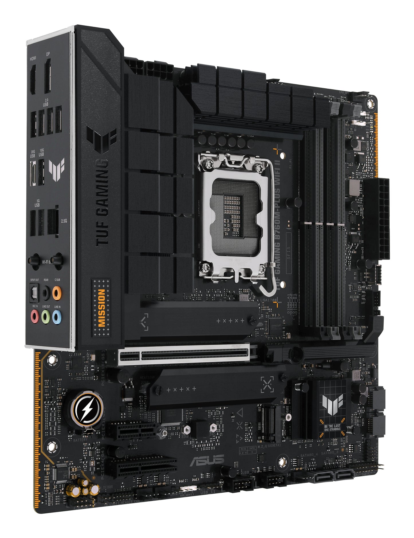 Tarjeta Madre Asus TUF Gaming B760M-PLUS WIFI II 4xDDR5 192GB 7800Mhz PCIe 5.0 M.2 HDMI DP S 1700 13th 14th mATX Wi-Fi6E