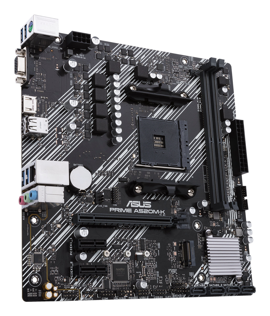 Tarjeta Madre Asus PRIME A520M-K 2xDDR4 64GB 4400Mhz HDMI VGA PCIe 3.0 M.2 S AM4 Ryzen mATX