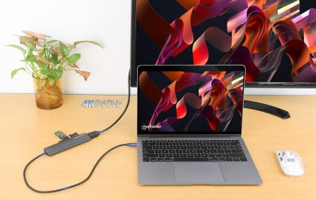Docking USB-C Manhattan 7 puertos HDMI 2xUSB-A USB-C Datos PD Lector