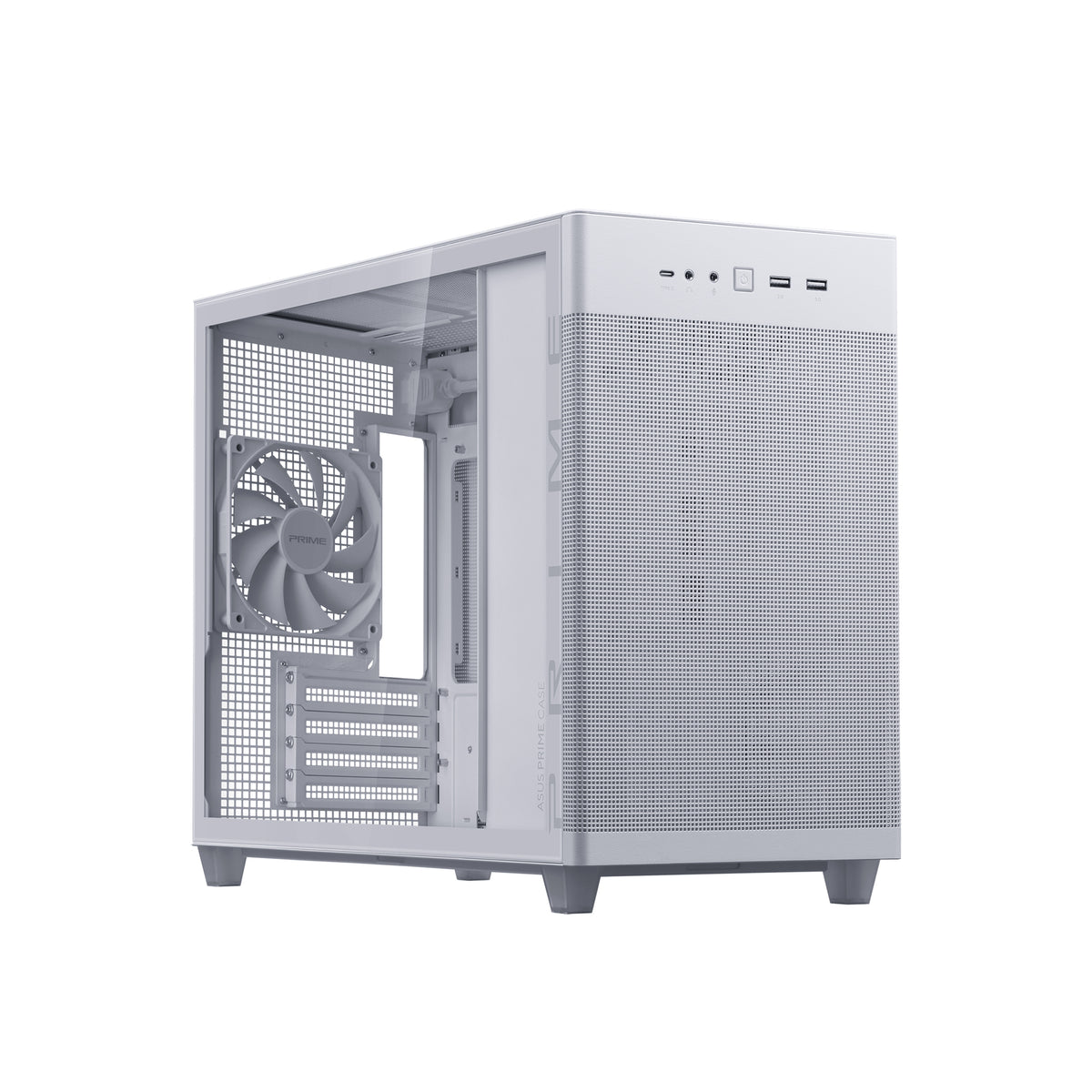 Gabinete Asus Prime AP201 White Paneles de Malla Micro ATX Blanco